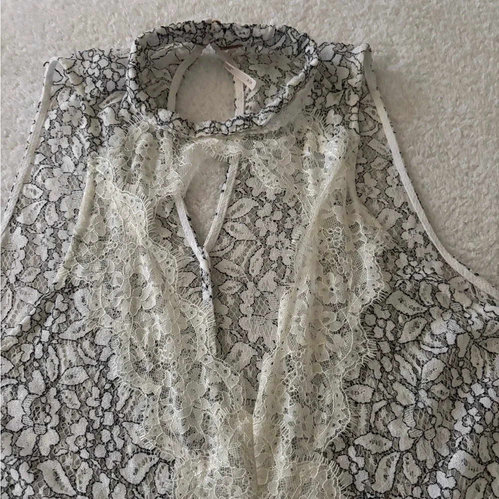 Free people Cross my heart in Lace Tunic Dress Bohemian Flowy Festival Size M - Picture 10 of 13